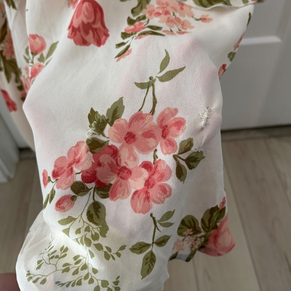 New with flaw Reformation Tripoli Floral Ruffle Maxi Dress Gown Size 2 $348 - Picture 11 of 12